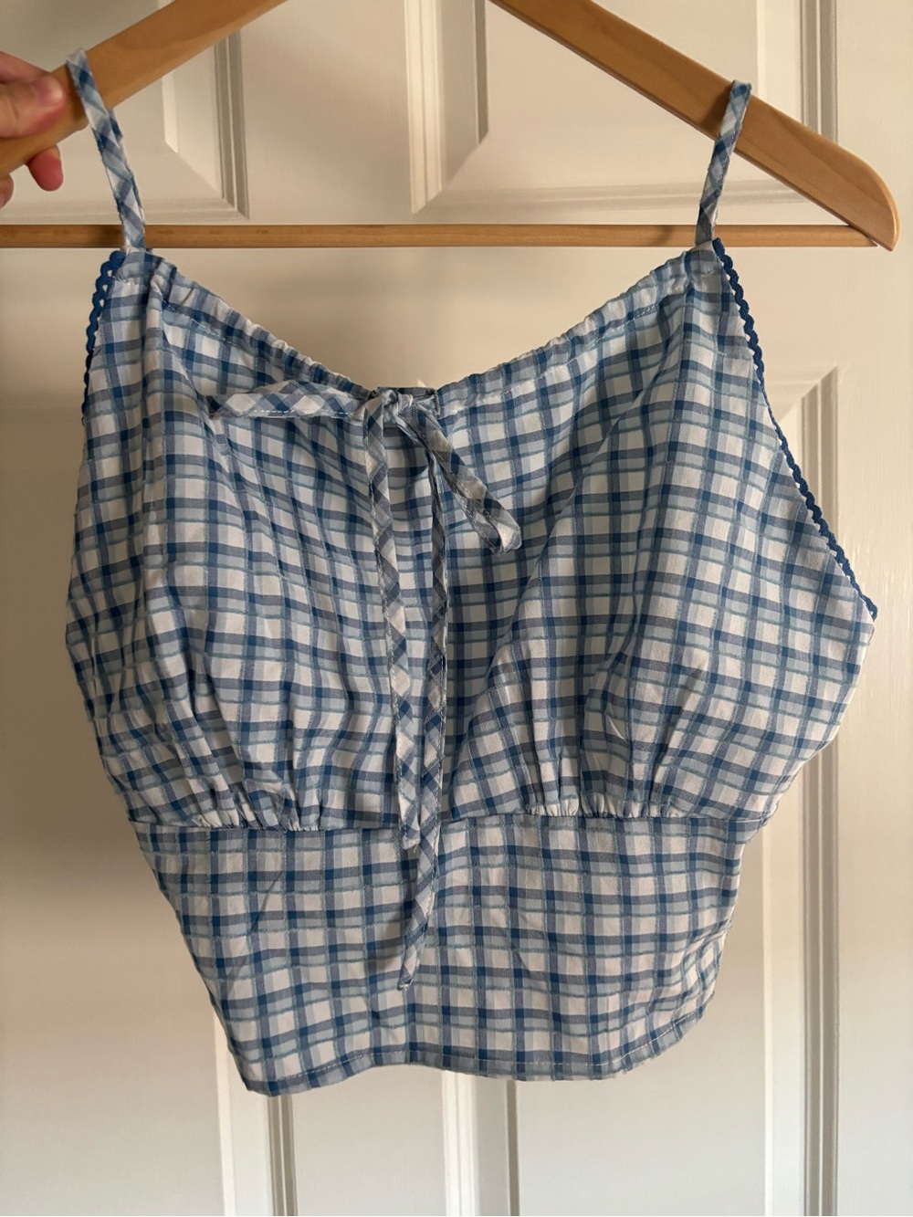 Le Lis Blue and White Gingham Top